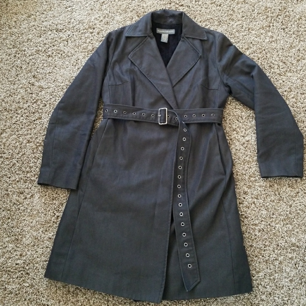 LAST CHANCE Banana Republic black denim coat M
